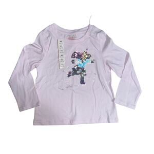 Cat & Jack Girls XS (4/5) Top Flip Sequins Unicorn Casual Basic Everyday